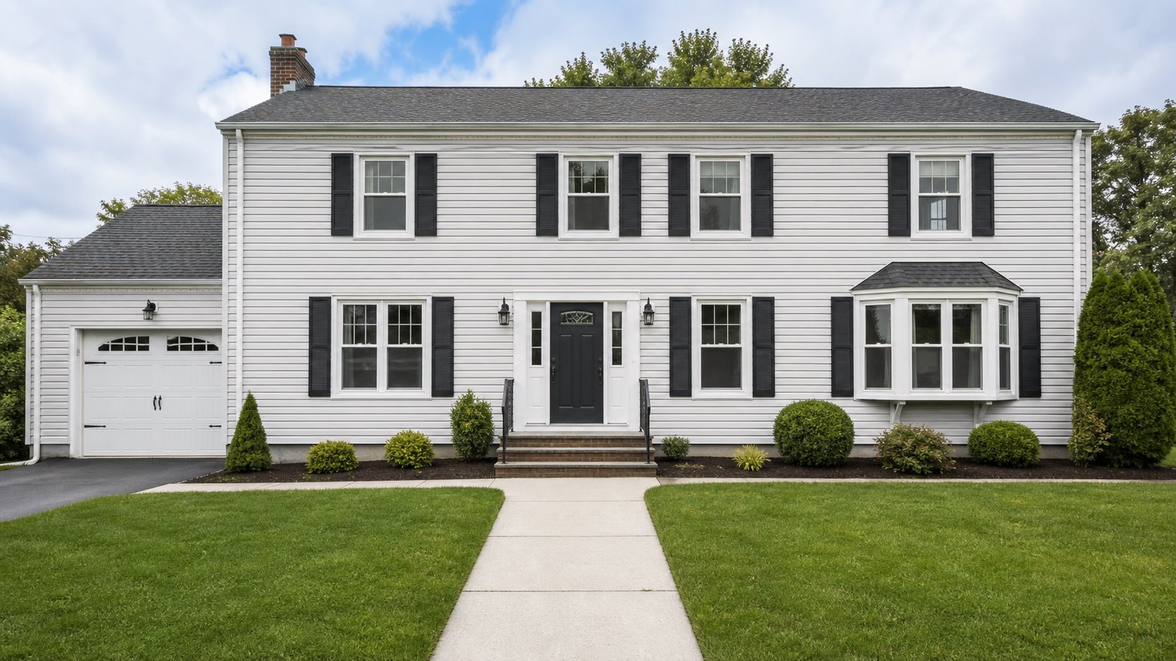 Concept image of the same house exterior after cleaning